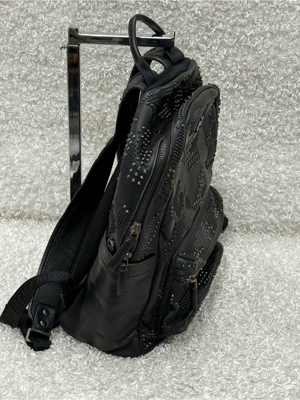 MCM Studded Stark Backpack Black